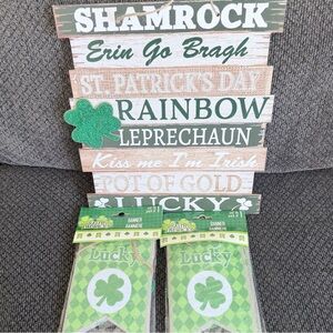 St. Patrick's Day Wooden Sign and 2 Banner Set